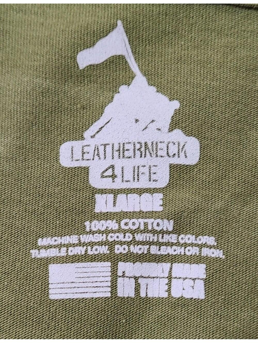 Leatherneck 4 Life US Marine Corps Mens Sz XL Green Vtg Style WWII USMC Training - Picture 5 of 7